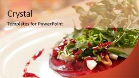  Presentation with salad - PPT layouts featuring salad-with-beet-and-arugula background and a coral colored foreground