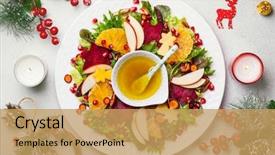 Presentation with beetroot - Theme enhanced with salad with beetroot apple orange background and a yellow colored foreground