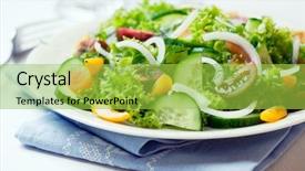  Presentation with white healthy food - Colorful PPT layouts enhanced with salad with black and yellow backdrop and a yellow colored foreground
