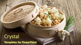  Presentation with cauliflower - Presentation featuring salad-with-cauliflower-and-chick background and a tawny brown colored foreground