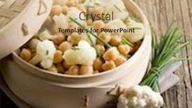  Presentation with cauliflower - Presentation theme with salad-with-cauliflower-and-chick background and a coral colored foreground