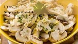  Presentation with garlic - Slides featuring salad-with-champignon-grated-lemon background and a yellow colored foreground