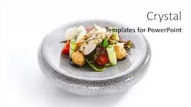  Presentation with haute cuisine - Slide set featuring salad-with-cheese-profiteroles background and a white colored foreground