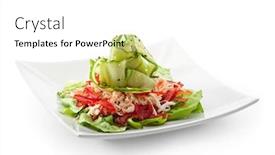  Presentation with crab - PPT layouts having salad-with-crab-meat background and a white colored foreground