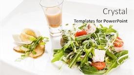  Presentation with salad dressing - Colorful presentation theme enhanced with salad with dressing backdrop and a white colored foreground