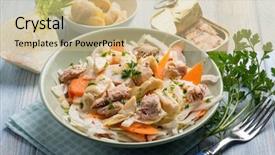  Presentation with crisp carrot - Slide deck enhanced with salad with fennel mackerel artichoke background and a  colored foreground