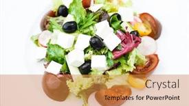  Presentation with feta cheese - Cool new presentation with greek cuisine - salad with feta cheese olives backdrop and a gold colored foreground