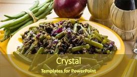  Presentation with beans - PPT theme consisting of salad with green beans black background and a tawny brown colored foreground