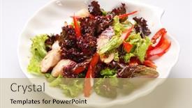  Presentation with octopus - Colorful slide set enhanced with salad-with-grilled-octopus backdrop and a yellow colored foreground