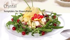 Presentation with octopus - Amazing PPT layouts having salad-with-grilled-octopus backdrop and a blonde colored foreground