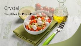  Presentation with avocado - Amazing slides having salad with mozzarella tomatoes and avocado backdrop and a soft green colored foreground