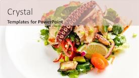  Presentation with octopus - Cool new slide set with salad-with-octopus-and-lime backdrop and a soft green colored foreground