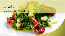  Presentation with octopus - Presentation theme featuring octopus scallop and hiyashi wakame background and a yellow colored foreground