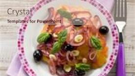  Presentation with garlic - Audience pleasing presentation theme consisting of salad-with-ox-heart-tomatoes backdrop and a lemonade colored foreground