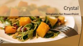  Presentation with pumpkin seeds - Slides with salad with pumpkin pumpkin seeds background and a  colored foreground