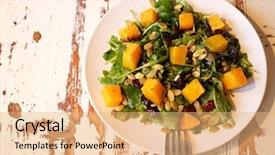  Presentation with pumpkin seeds - Audience pleasing slides consisting of salad with pumpkin pumpkin seeds backdrop and a  colored foreground