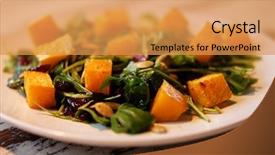  Presentation with pumpkin seeds - Theme featuring salad with pumpkin pumpkin seeds background and a  colored foreground