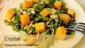  Presentation with pumpkin seeds - Presentation design featuring salad with pumpkin pumpkin seeds background and a  colored foreground