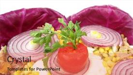  Presentation with corn purple - PPT theme featuring salad with purple cabbage corn background and a  colored foreground
