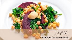  Presentation with spinach - Presentation theme enhanced with salad-with-red-beet-spinach background and a yellow colored foreground
