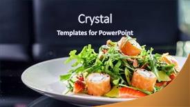  Presentation with shrimps - Beautiful slide set featuring salad with shrimps backdrop and a wine colored foreground