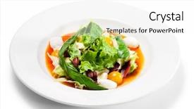  Presentation with breast - PPT theme with salad with smoke-cured duck breast and chaud-froid sauce background and a white colored foreground