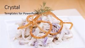  Presentation with cucumbers cultivation - Beautiful theme featuring salad with squid pickled cucumbers backdrop and a coral colored foreground