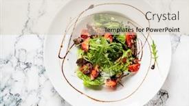  Presentation with liver - Slide set enhanced with salad-with-strawberries-and-duck background and a lemonade colored foreground