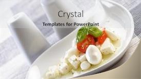  Presentation with salad - Slides having salad-with-tomatoes-and-mozarella background and a light gray colored foreground