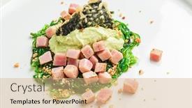  Presentation with tuna - Amazing PPT theme having salad-with-tuna-and-chuka backdrop and a coral colored foreground