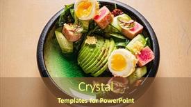  Presentation with tuna - PPT theme with salad-with-tuna-steak background and a tawny brown colored foreground