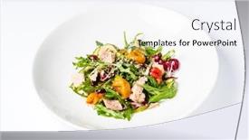  Presentation with tuna - Colorful slide set enhanced with salad-with-tuna backdrop and a sky blue colored foreground