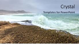  Presentation with salalah - Audience pleasing theme consisting of salalah oman during monsoon backdrop and a light blue colored foreground