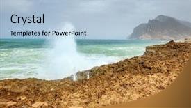  Presentation with salalah - Colorful slide deck enhanced with salalah oman during monsoon backdrop and a light blue colored foreground