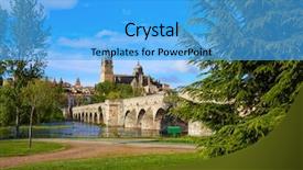  Presentation with roman - Cool new presentation theme with salamanca skyline and roman bridge backdrop and a light blue colored foreground