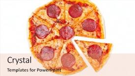  Presentation with pizza - Amazing presentation theme having salami pizza with one piece backdrop and a  colored foreground