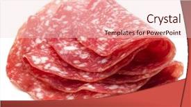  Presentation with food white - Theme featuring salami sausage slices isolated background and a lemonade colored foreground