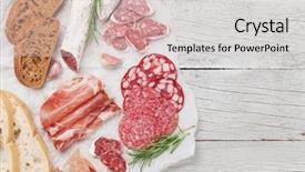  Presentation with bacon - Cool new presentation design with salami sliced ham sausage prosciutto backdrop and a lemonade colored foreground