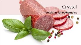  Presentation with chemistry leaves green leaf - Colorful presentation design enhanced with salami smoked sausage basil leaves backdrop and a lemonade colored foreground