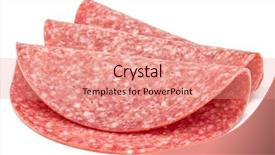  Presentation with pink and blue acrylic smoke white - Amazing presentation having salami smoked sausage slices isolated backdrop and a  colored foreground