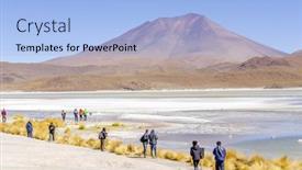 Presentation with tourists - Amazing theme having salar-de-uyuni-bolivia backdrop and a light blue colored foreground