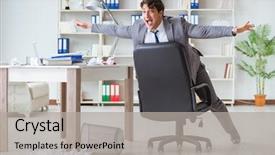  Presentation with fun work - PPT layouts having salary - businessman having fun taking background and a light gray colored foreground