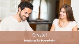  Presentation with get together - Cool new theme with salary - happy couple calculating their expenses backdrop and a coral colored foreground