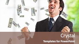  Presentation with rain - Slides having salary - happy man enjoying the rain background and a violet colored foreground