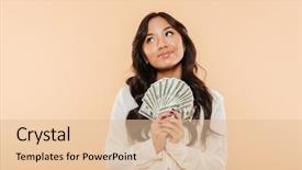  Presentation with asian - Slide deck consisting of salary - portrait of brunette asian female background and a lemonade colored foreground