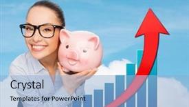  Presentation with salary - Colorful presentation theme enhanced with salary increase - business banking finances investment backdrop and a  colored foreground