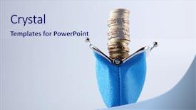  Presentation with salary - Presentation with salary increase - coins in the blue color background and a sky blue colored foreground