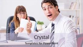  Presentation with man and woman - Colorful slide deck enhanced with salary negotiation - man and woman discussing backdrop and a lemonade colored foreground