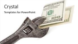  Presentation with 20 dollar bill - Audience pleasing presentation theme consisting of salary negotiation - wrench and bills of u backdrop and a white colored foreground