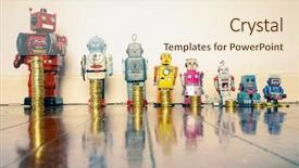  Presentation with equality - Beautiful slide deck featuring income inequality - line of retro toys backdrop and a cream colored foreground